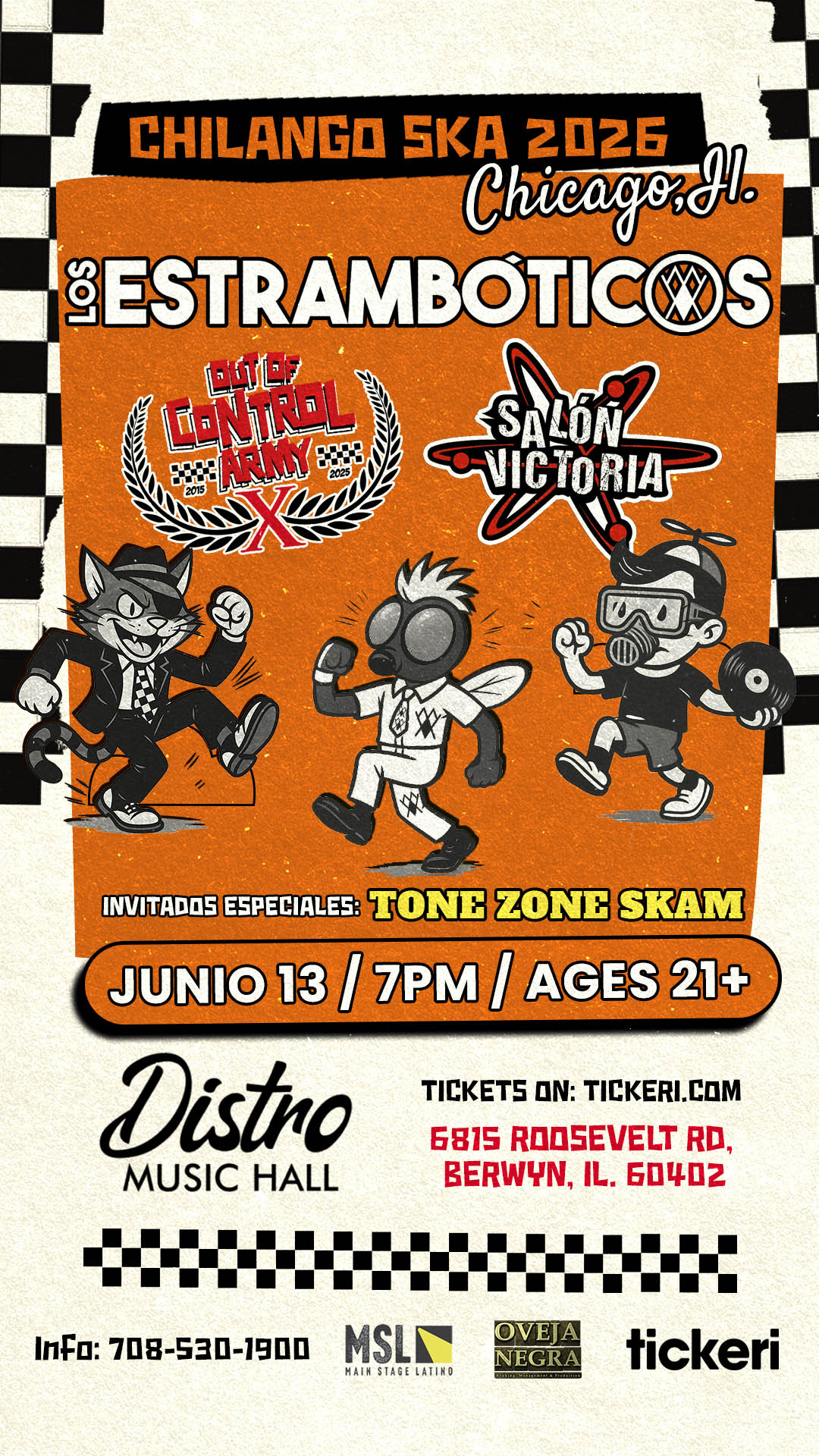 Chilango Ska 2026 en  Chicago, IL. (Los Estrambóticos, Out of Control Army Y Salón Victoria)
