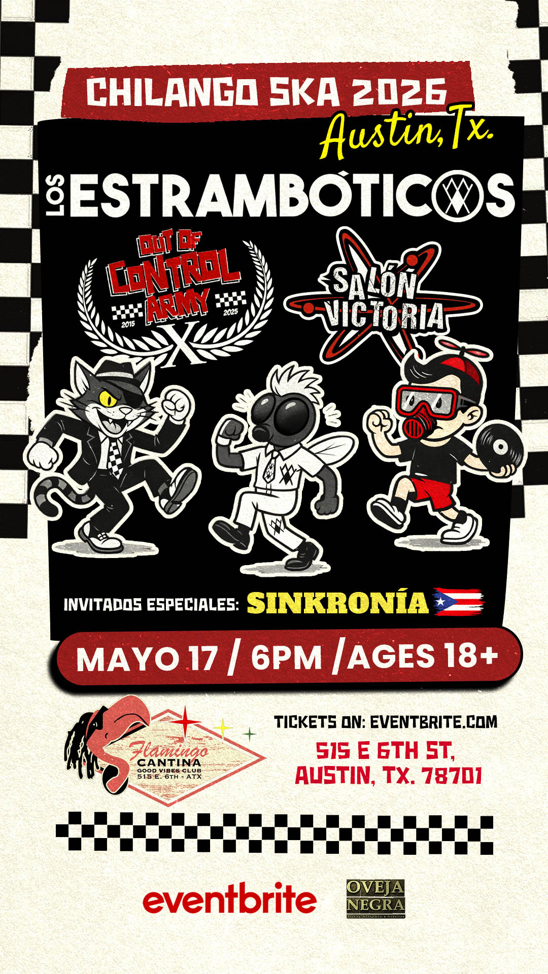 Chilango Ska 2026 en Austin, Tx. (Los Estrambóticos, Out of Control Army Y Salón Victoria)