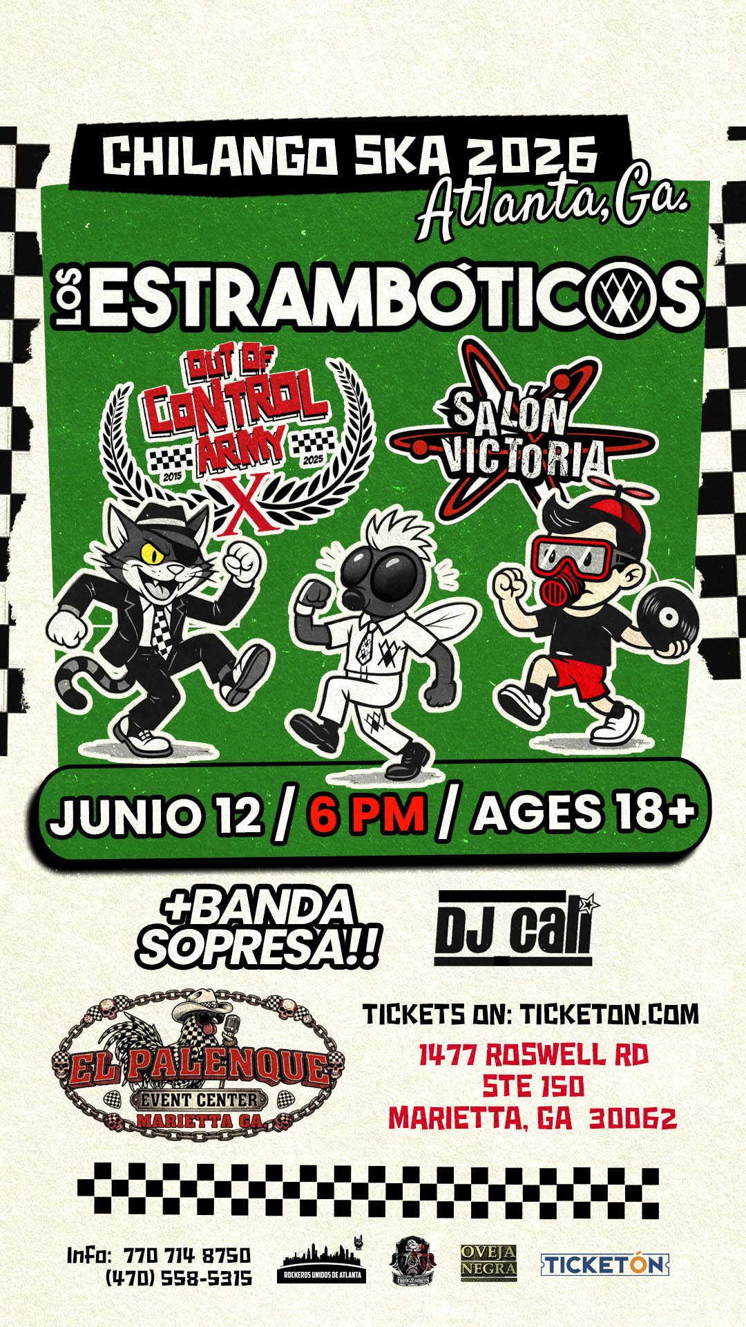 Out Control Army, Salón Victoria & Los Estrambóticos en Atlanta