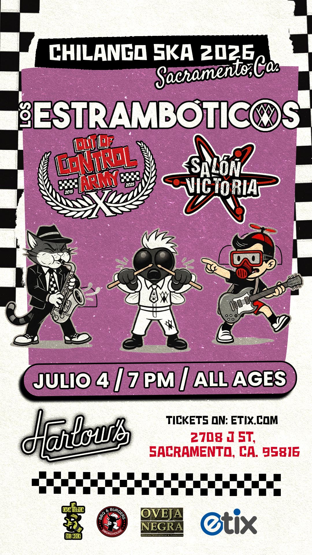 Chilango Ska 2026 en Sacramento,CA. (Los Estrambóticos, Out of Control Army Y Salón Victoria)