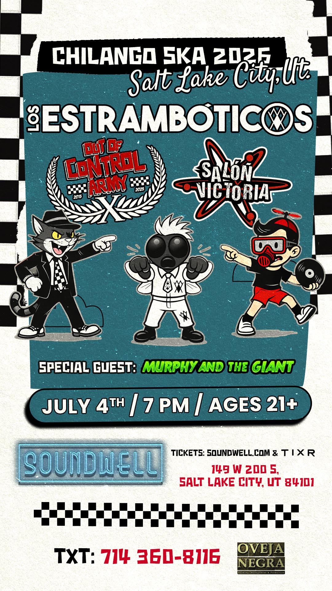Chilango Ska 2026 en Salt Lake City, Ut. (Los Estrambóticos, Out of Control Army Y Salón Victoria)